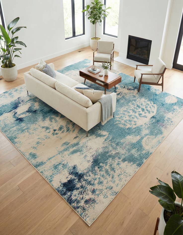 Detail image of 10' x 10'  Washable Capri Square Rug