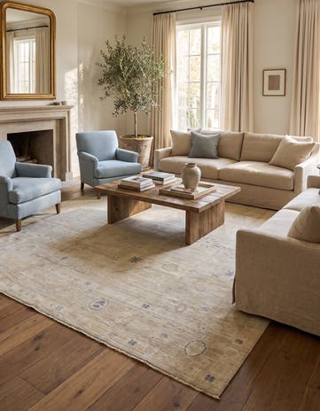 8' 10 x 11' 8 Hand Knotted Oushak Wool Rug