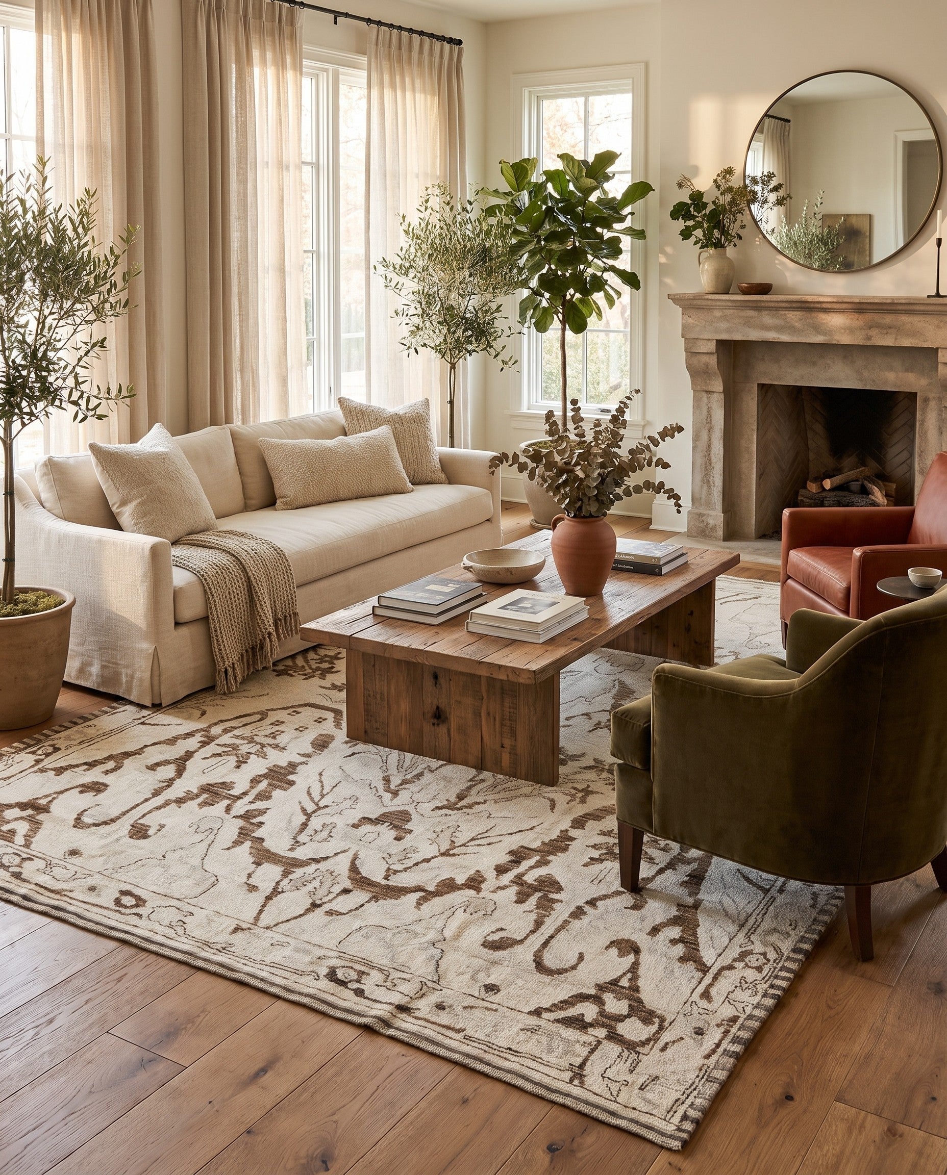 9' 7 x 12' 3 Hand Knotted Oushak Wool Rug
