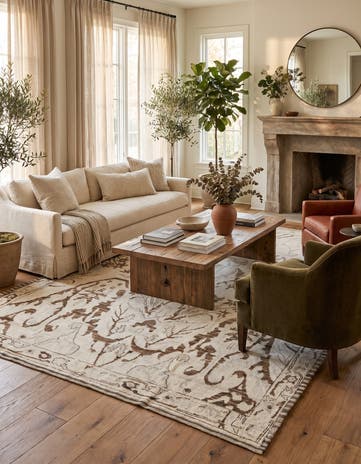 9' 7 x 12' 3 Hand Knotted Oushak Wool Rug