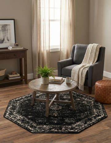 Black Monte Carlo Octagon Rug