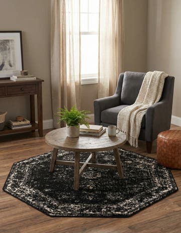 Black Monte Carlo Octagon Rug