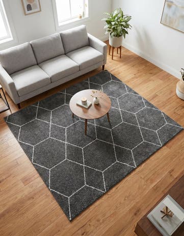 6' x 6' Lattice Frieze Square Rug