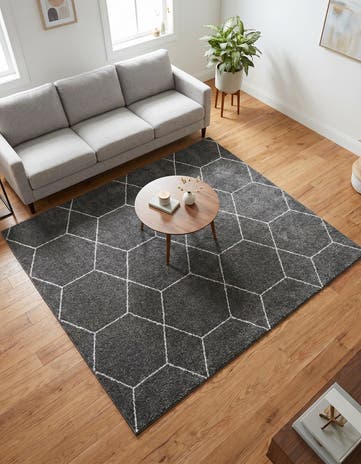 6' x 6' Lattice Frieze Square Rug