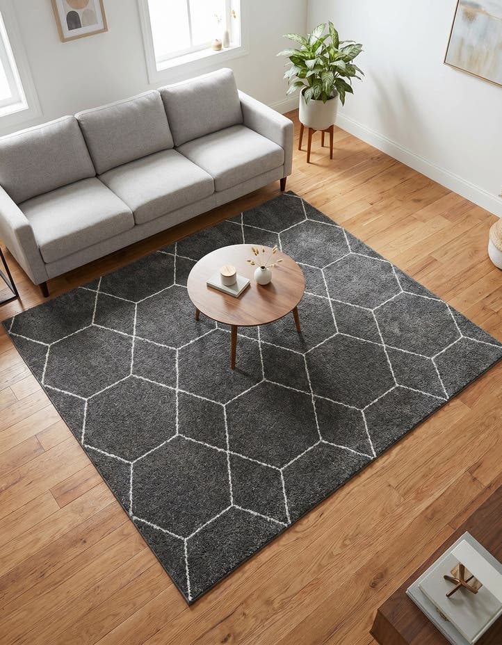 6' x 6' Lattice Frieze Square Rug