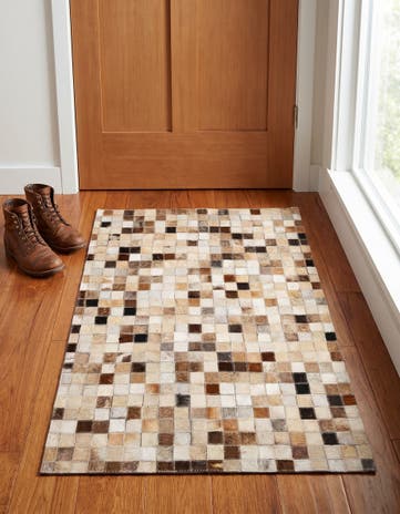 2' x 3' Cowhide Leather Rug