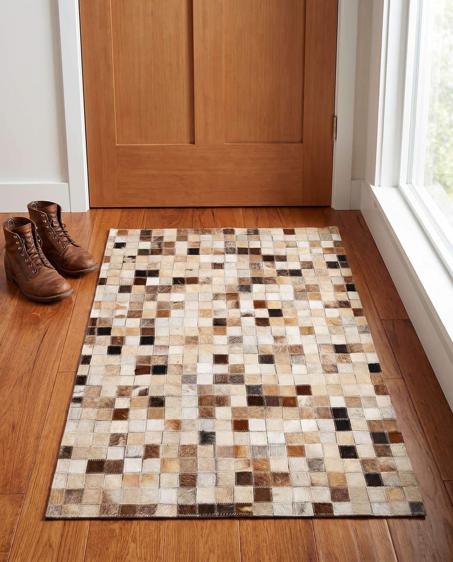 2' x 3' Cowhide Leather Rug