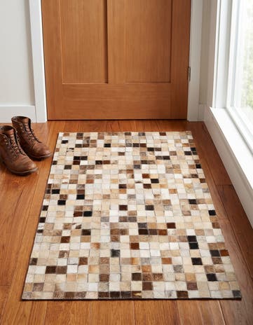 2' x 3' Cowhide Leather Rug