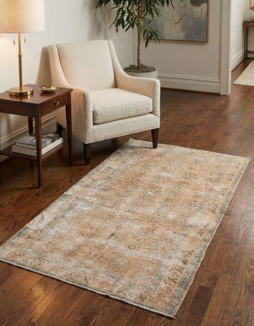 3' 9 x 6' 7 Hand Knotted Ultra Vintage Persian Wool Rug