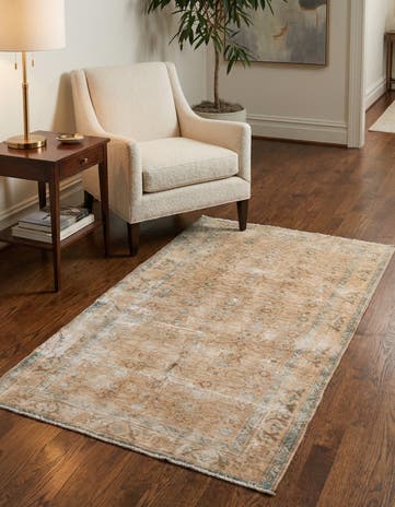 3' 9 x 6' 7 Hand Knotted Ultra Vintage Persian Wool Rug