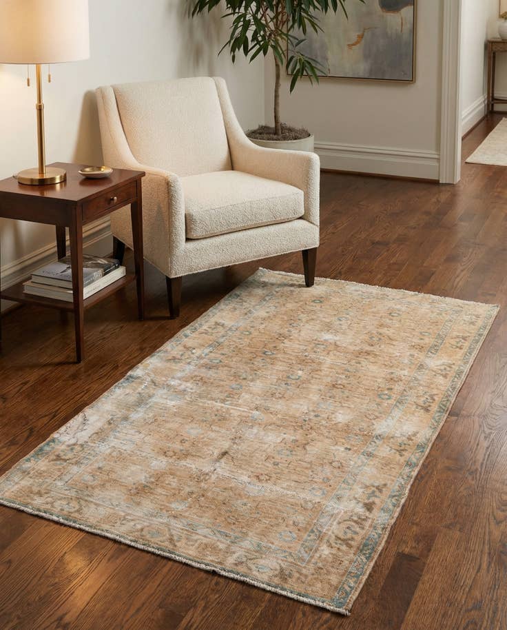 Detail image of 3' 9 x 6' 7 Hand Knotted Ultra Vintage Persian Wool Rug