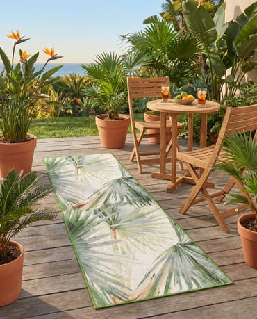  2' x 6' 1  Easy-Clean Jill Zarin Caribbean Indoor / Outdoor Runner Rug