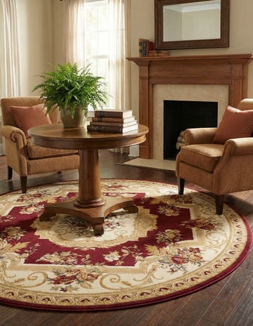Red Chateau Round Rug