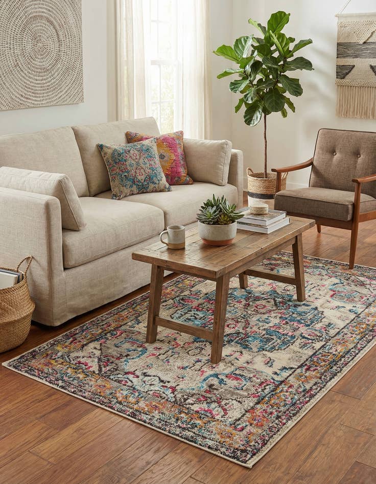 Detail image of 3' 3 x 5' 3 Washable Fleur Rug