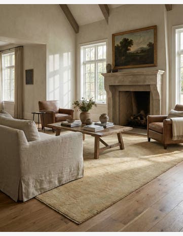 6' 6 x 9' 8 Hand Knotted Oushak Wool Rug