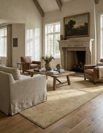 6' 6 x 9' 8 Hand Knotted Oushak Wool Rug