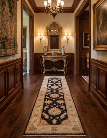 2' 6 x 10' 1 Hand Knotted Pershawar Ziegler Runner Rug