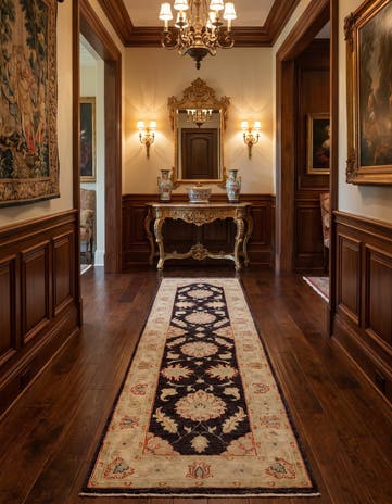 2' 6 x 10' 1 Hand Knotted Pershawar Ziegler Runner Rug