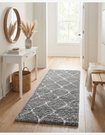 Gray Marrakesh Shag Runner Rug