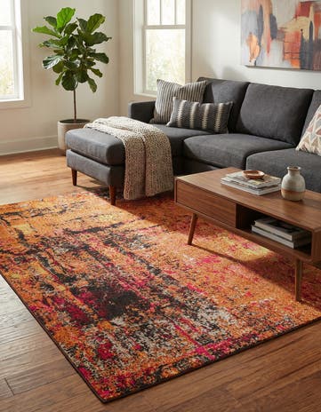 Orange Washable Casablanca Rug
