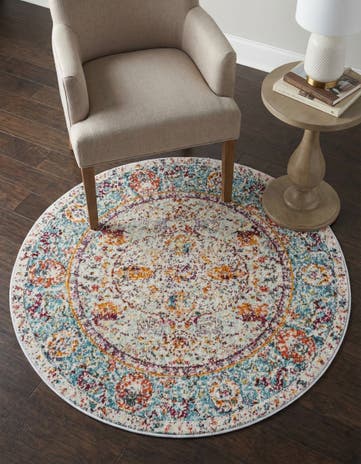 Light Blue Santiago Round Rug