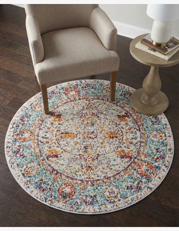 Light Blue Santiago Round Rug