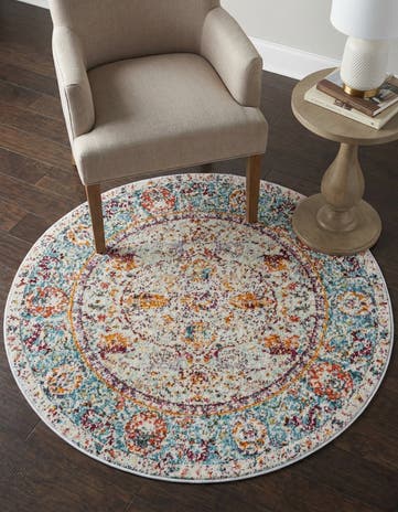 Light Blue Santiago Round Rug