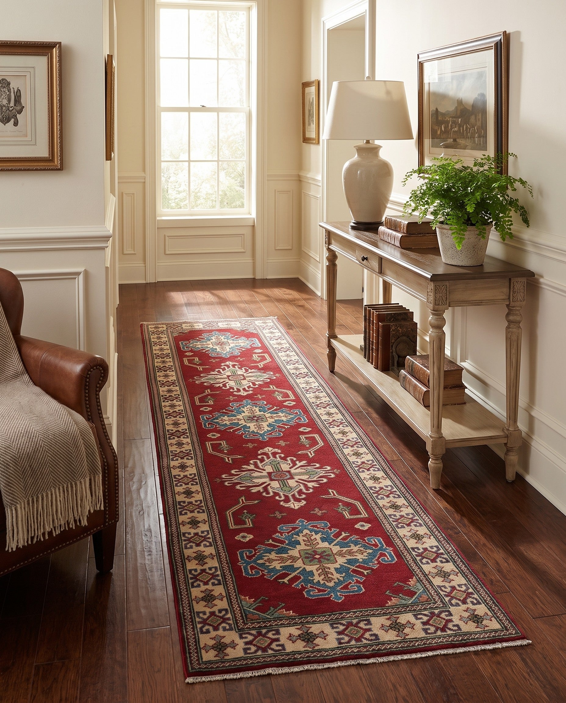 2' 10 x 9' 7 Hand Knotted Kazak Runner Rug