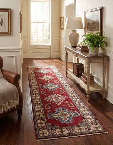 2' 10 x 9' 7 Hand Knotted Kazak Runner Rug