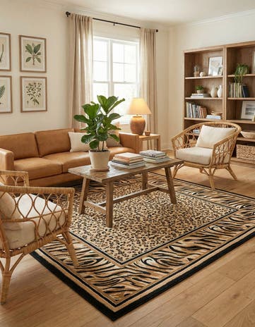 Light Brown Savannah Square Rug