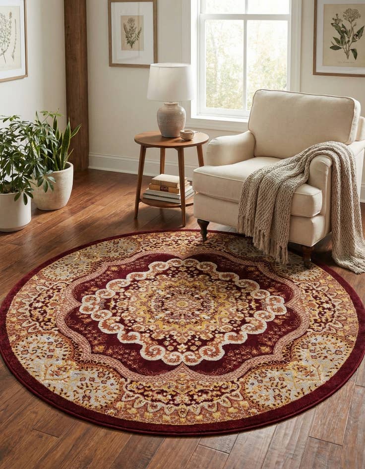 Detail image of 5' 3 x 5' 3 Kamala Washable Round Rug
