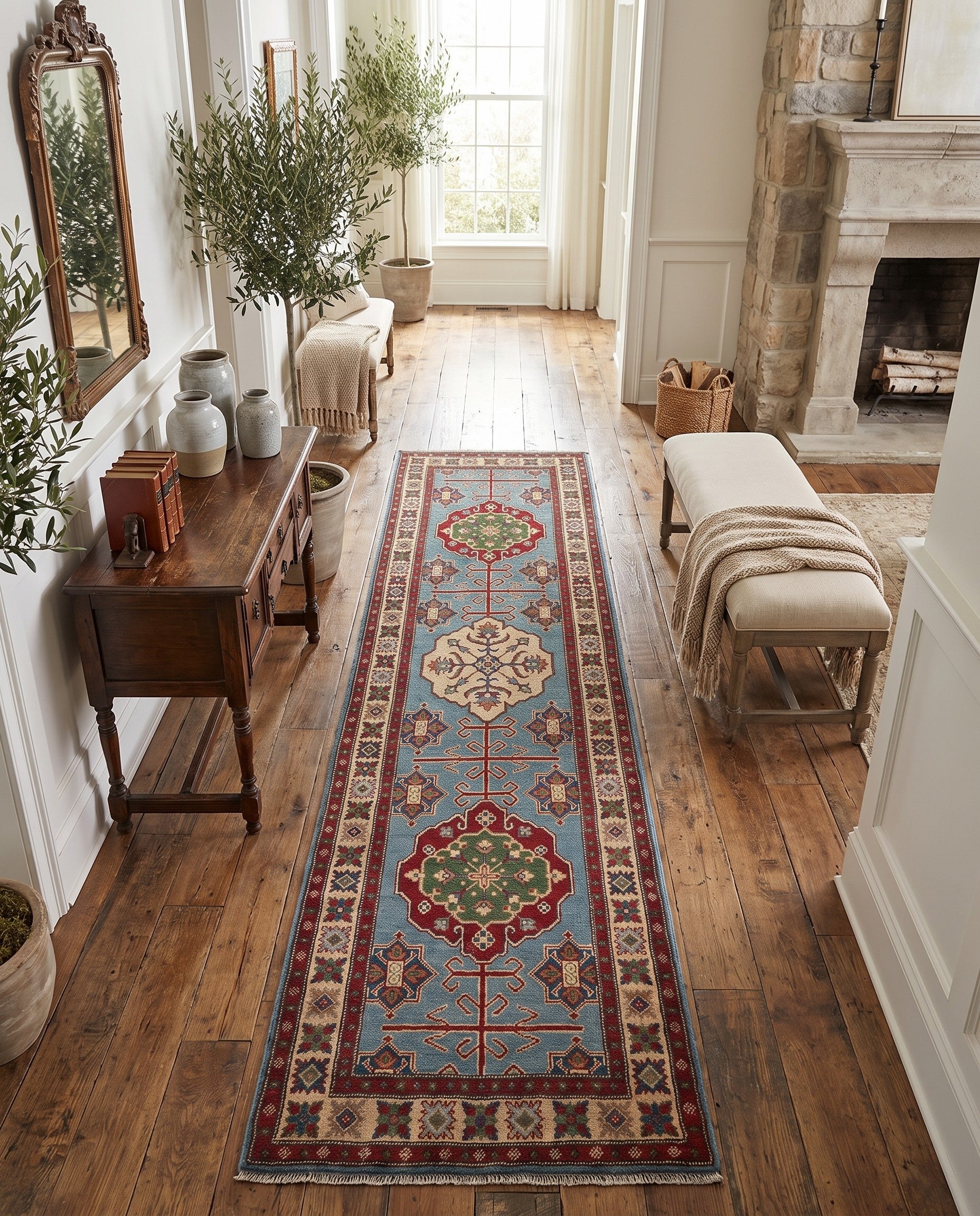 2' 10 x 9' 10 Hand Knotted Kazak Runner Rug
