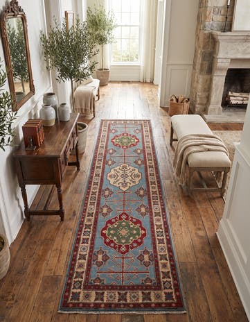 2' 10 x 9' 10 Hand Knotted Kazak Runner Rug