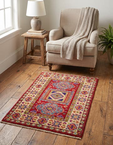 2' x 2' 11 Hand Knotted Kazak Rug