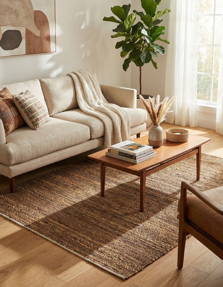 4' 1 x 6' 1 Hand Woven Palm Beach Jute Rug