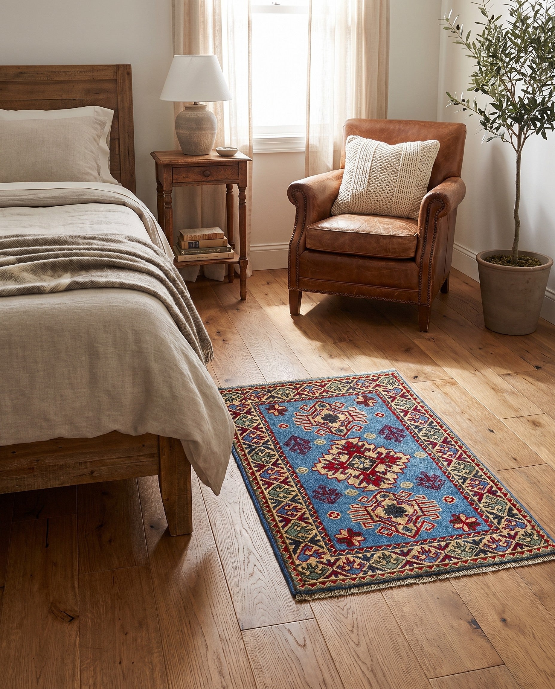 2' x 2' 11 Hand Knotted Kazak Rug