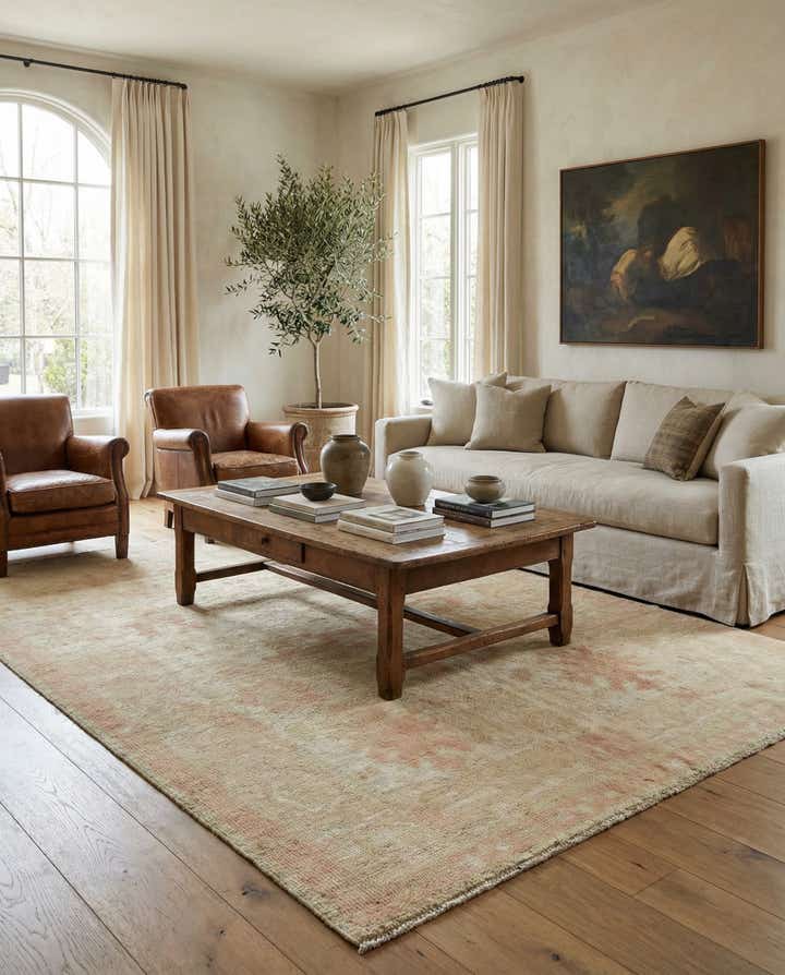 5' 2 x 7' 4 Hand Knotted Oushak Wool Rug