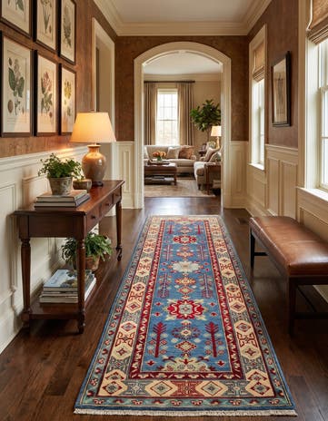 2' 9 x 8' 2 Hand Knotted Kazak Runner Rug