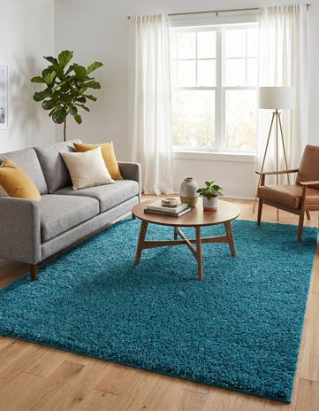 5' 3 x 7' Solid Shag Rug