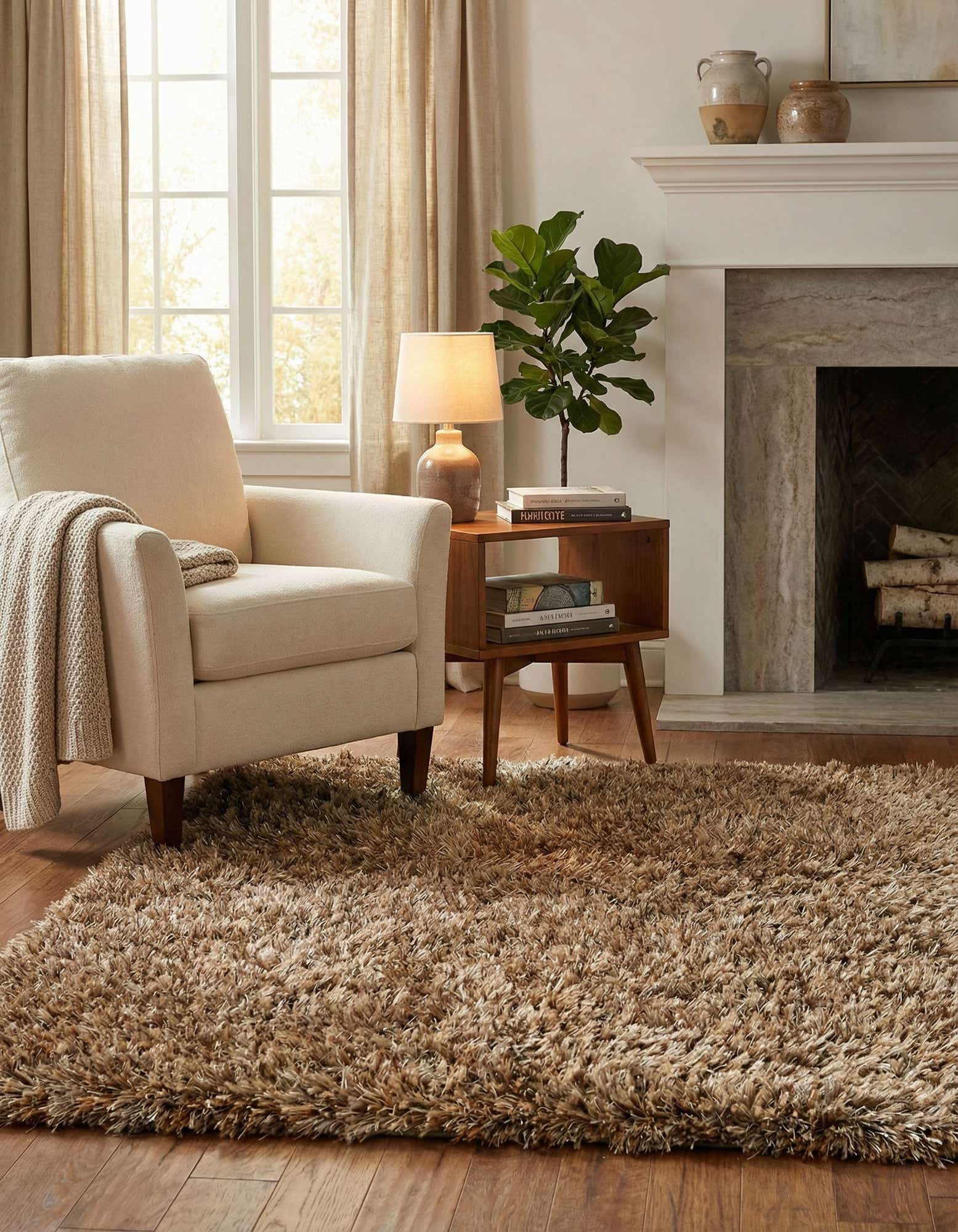 3' 1 x 5' 4 Hand Knotted Solid Shag Oriental Rug