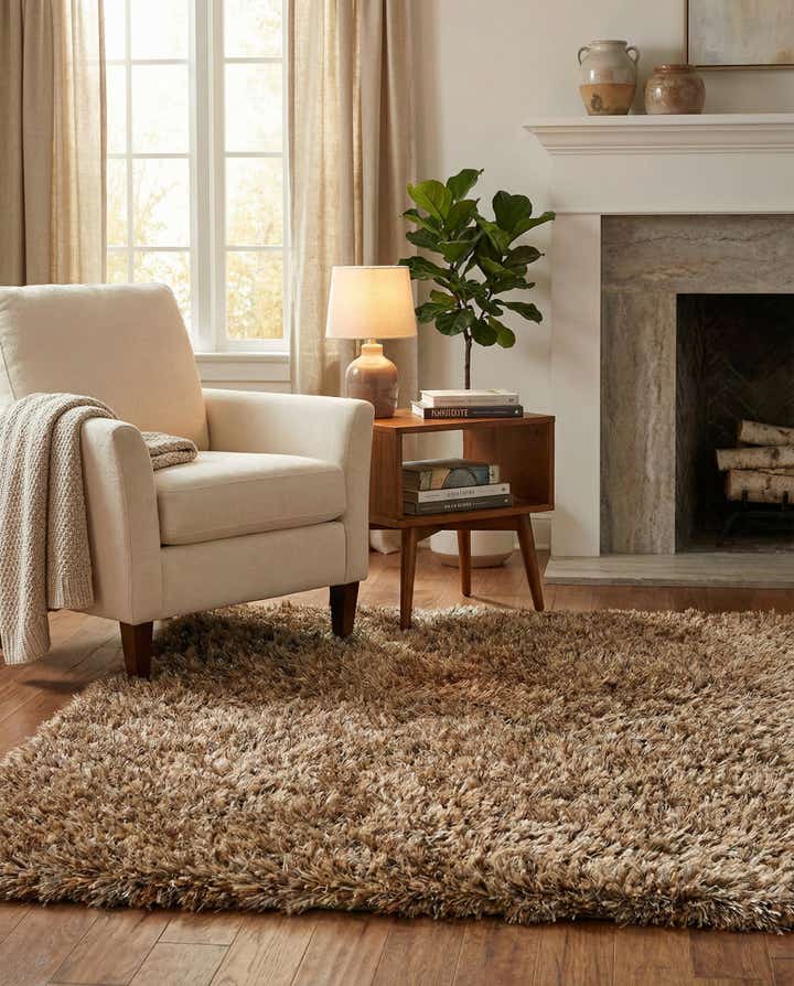 3' 1 x 5' 4 Hand Knotted Solid Shag Oriental Rug