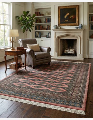4' 2 x 6' 4 Hand Knotted Bokhara Oriental Wool Rug