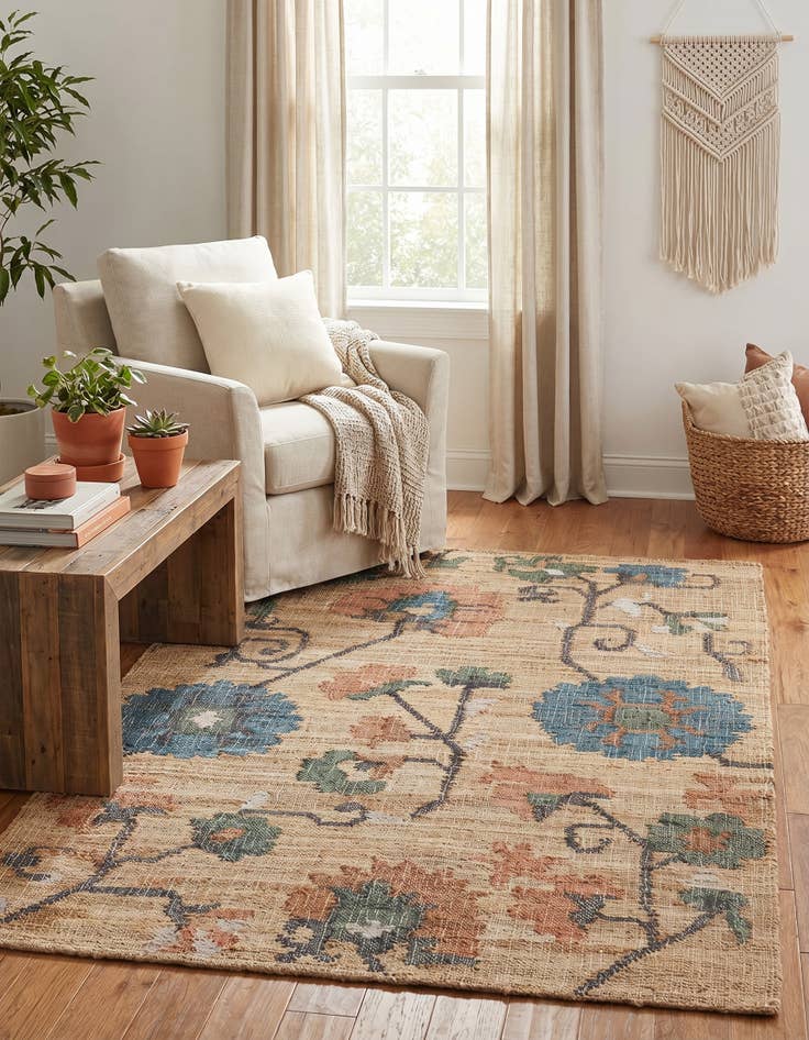 Detail image of 4' 1 x 6' 1 Hand Woven Kala Handwoven Jute Rug