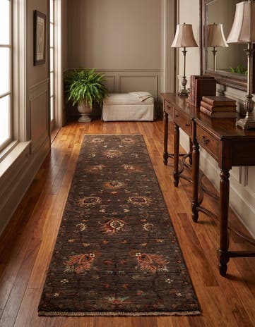 2' 7 x 9' 9 Hand Knotted Ariana Ziegler Runner Rug