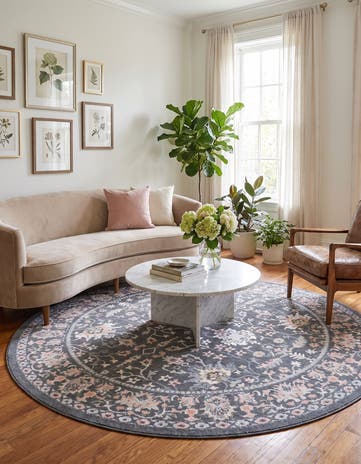 7' 10 x 7' 10 Kamala Washable Round Rug