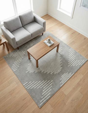 Gray and Ivory Kai Square Rug