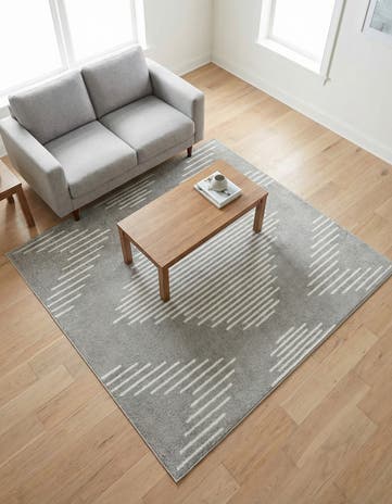 Gray and Ivory Kai Square Rug