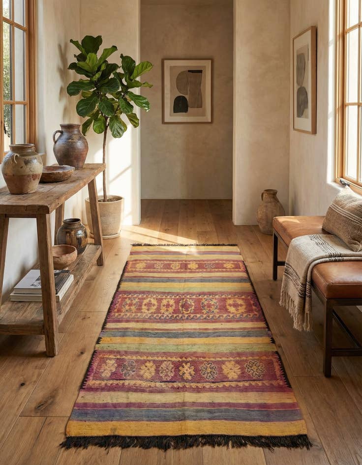 Detail image of 5' 9 x 10' Hand Knotted Moroccan Wool Runner Rug