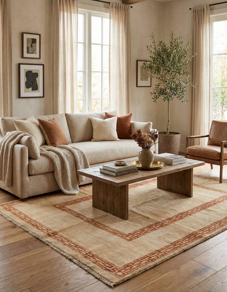 Detail image of 4' 1 x 6' 2 Hand Knotted Modern Ziegler Rug