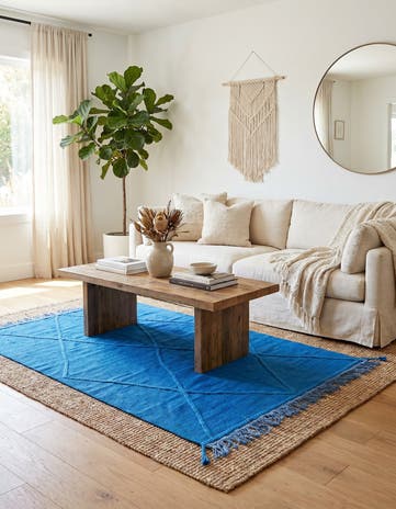 4' 1 x 6' 2 Hand Woven Kilim Modern Wool Rug